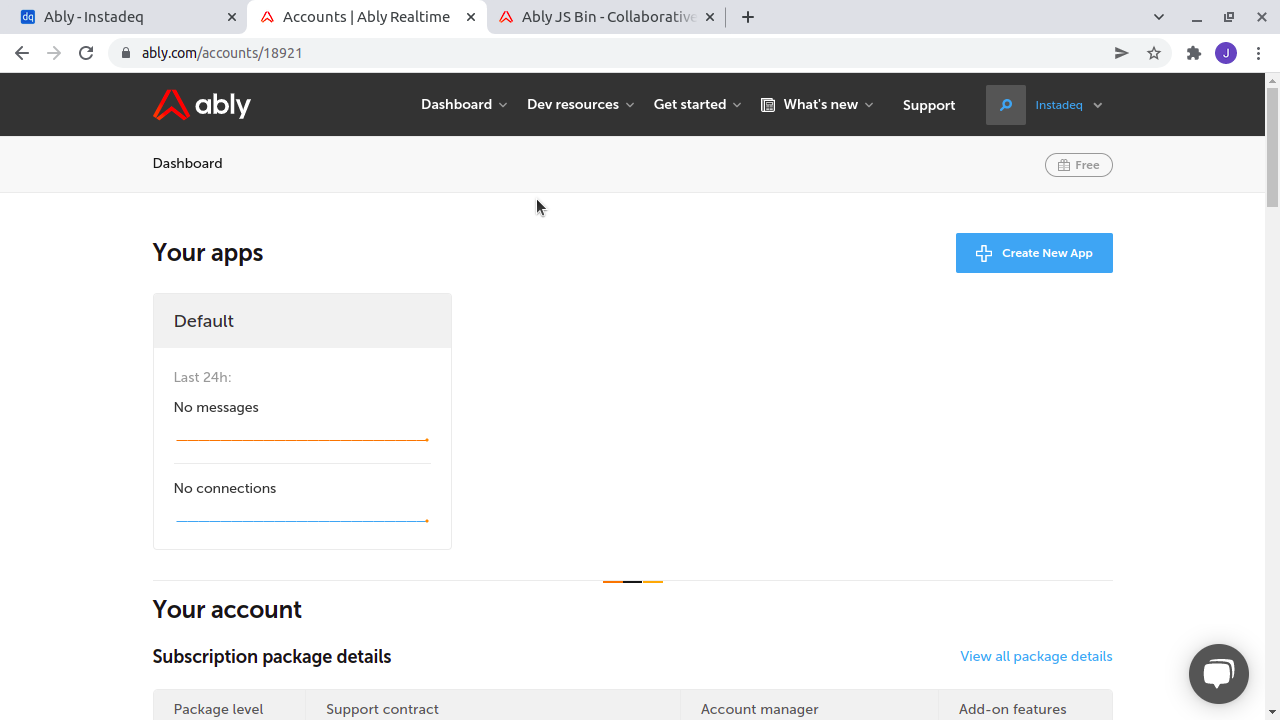 Ably your dashboard