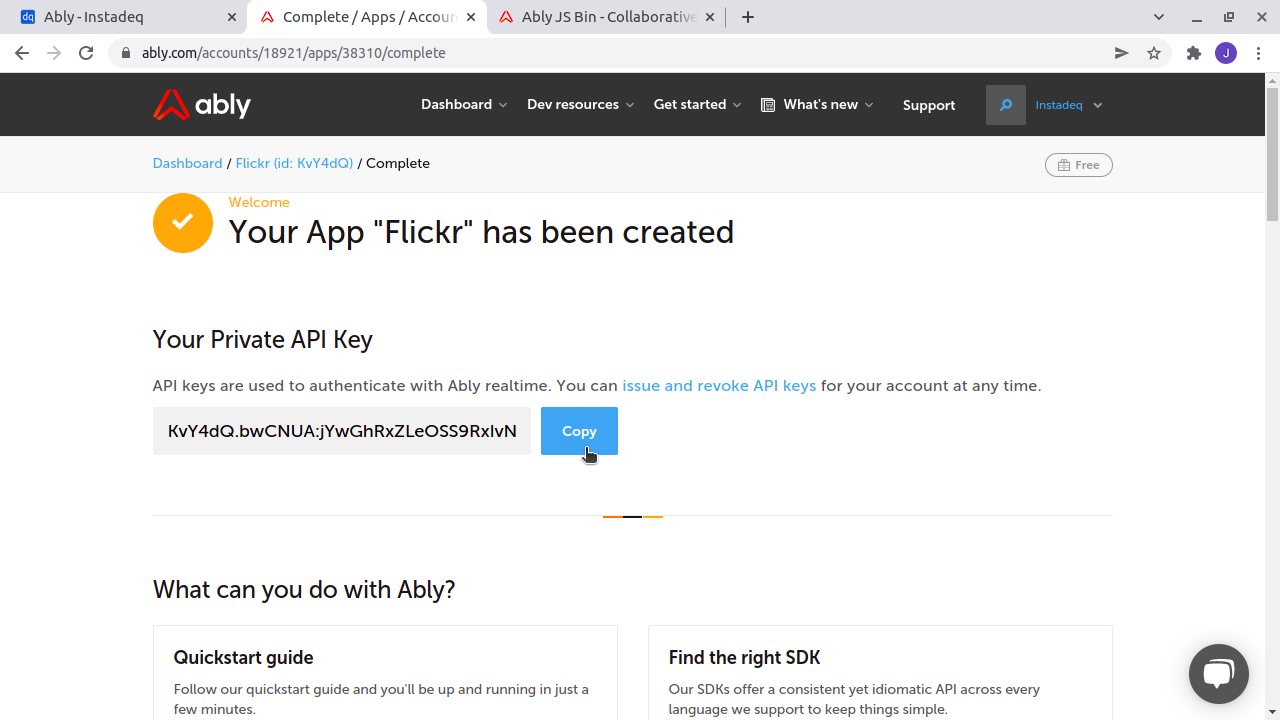 Copy key new project