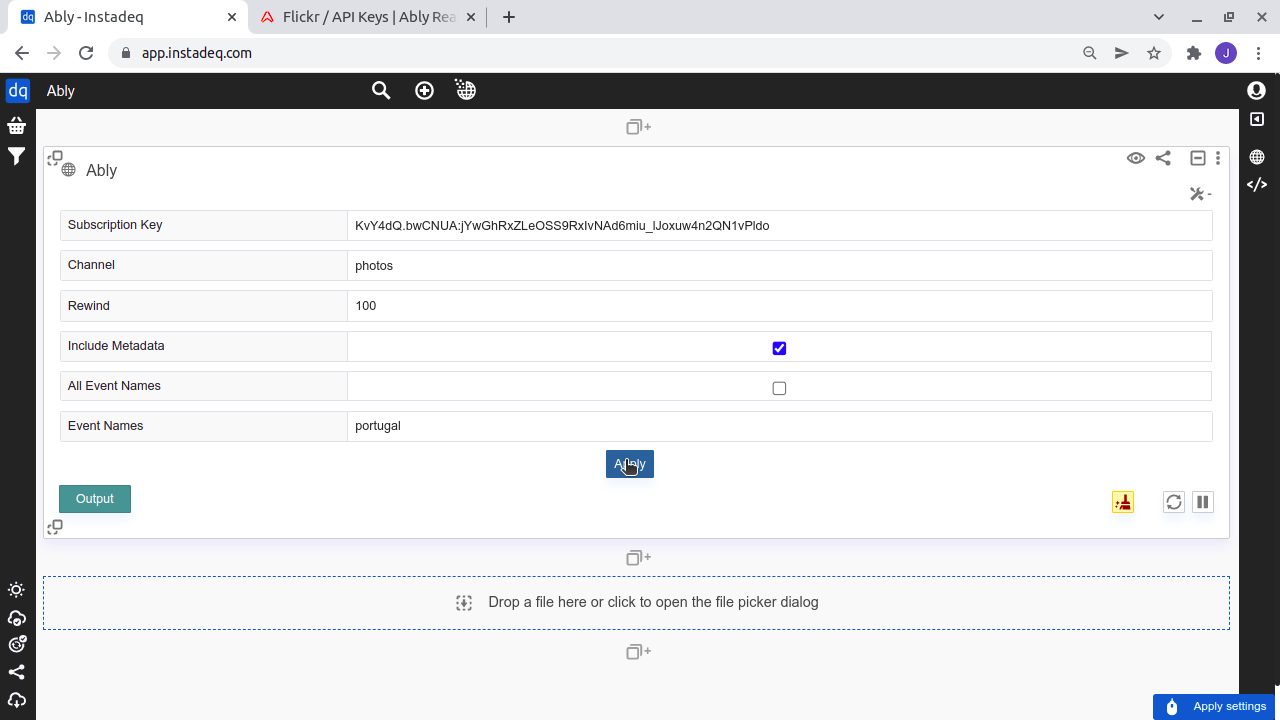 Configure ably card