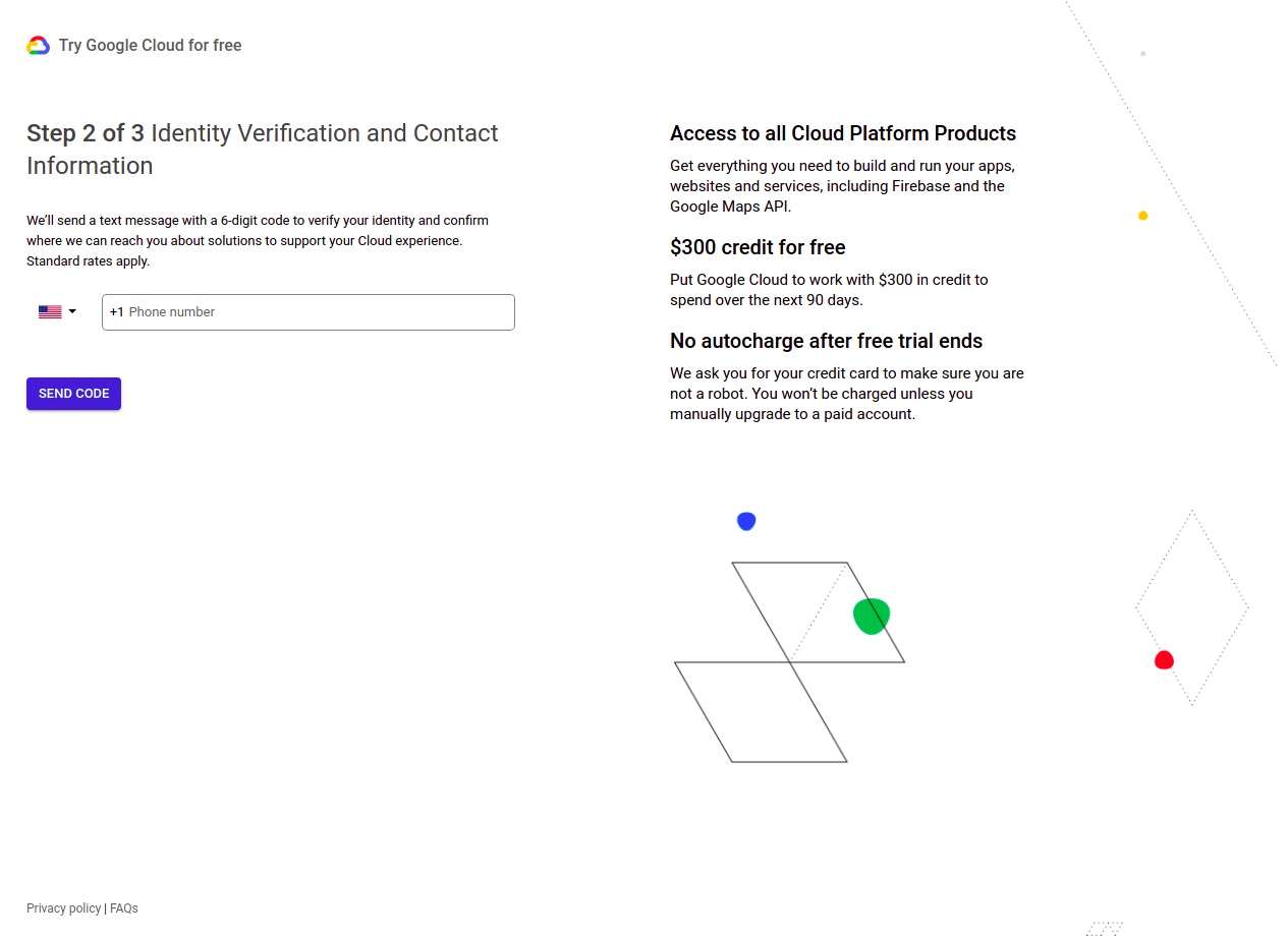 Create billing account step 2