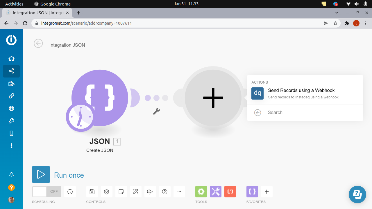 Send records using webhook action