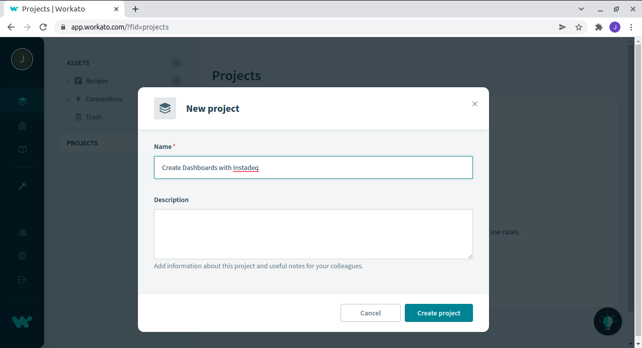 Create new project