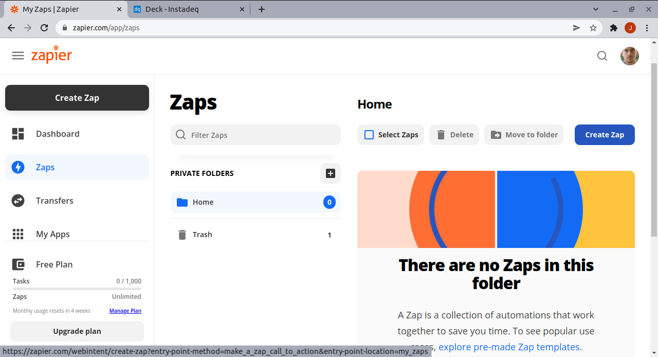 Create zap
