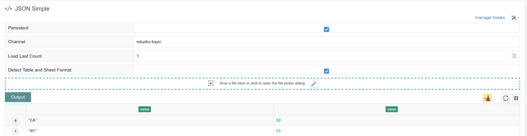 Simple json card